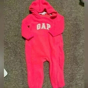 Pink Baby Gap Sleeper, Size 6-12 Months Bunny Hood